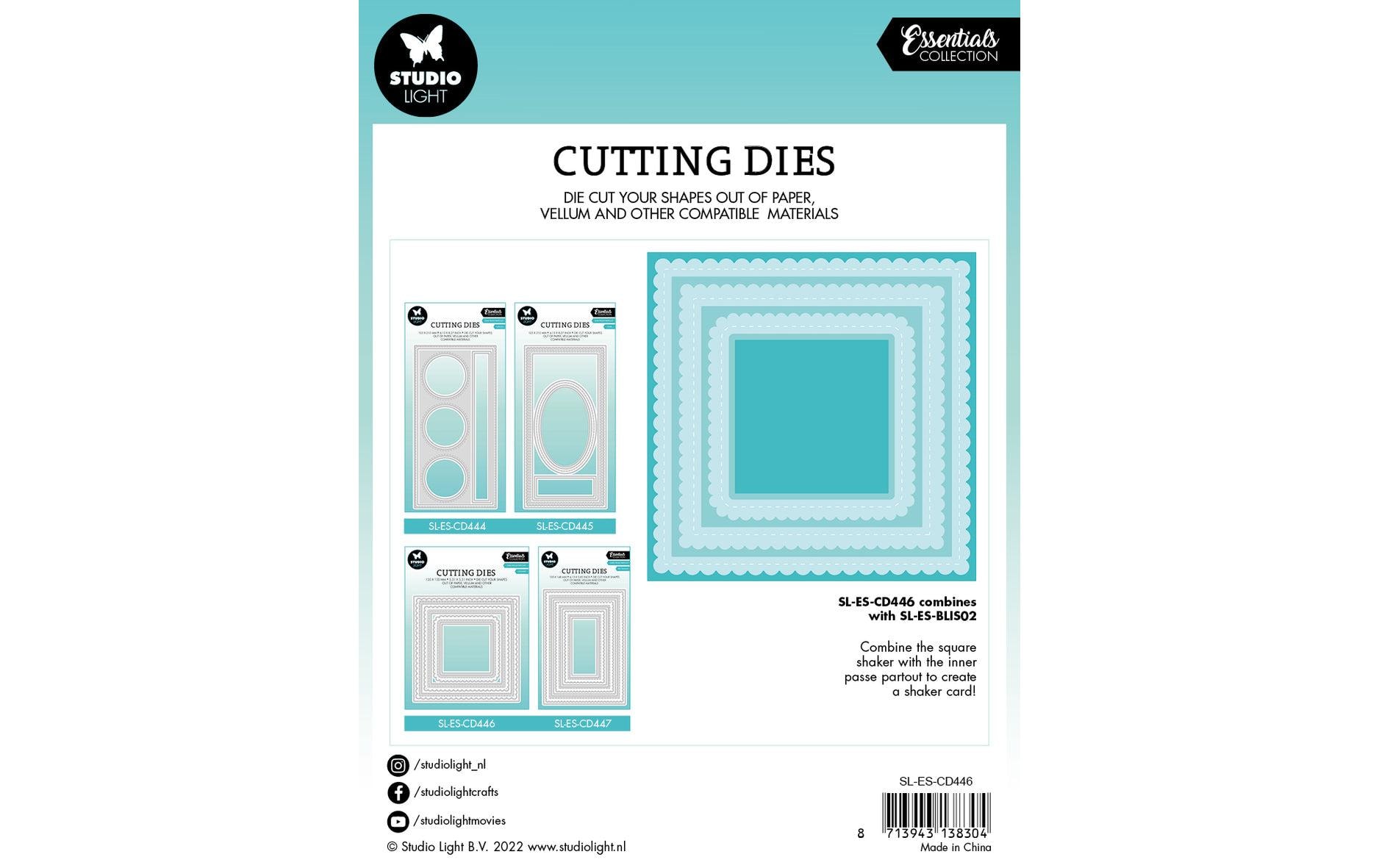 Studio Light Stanzschablone Passepartour 135x135x1 mm, 8 Stück