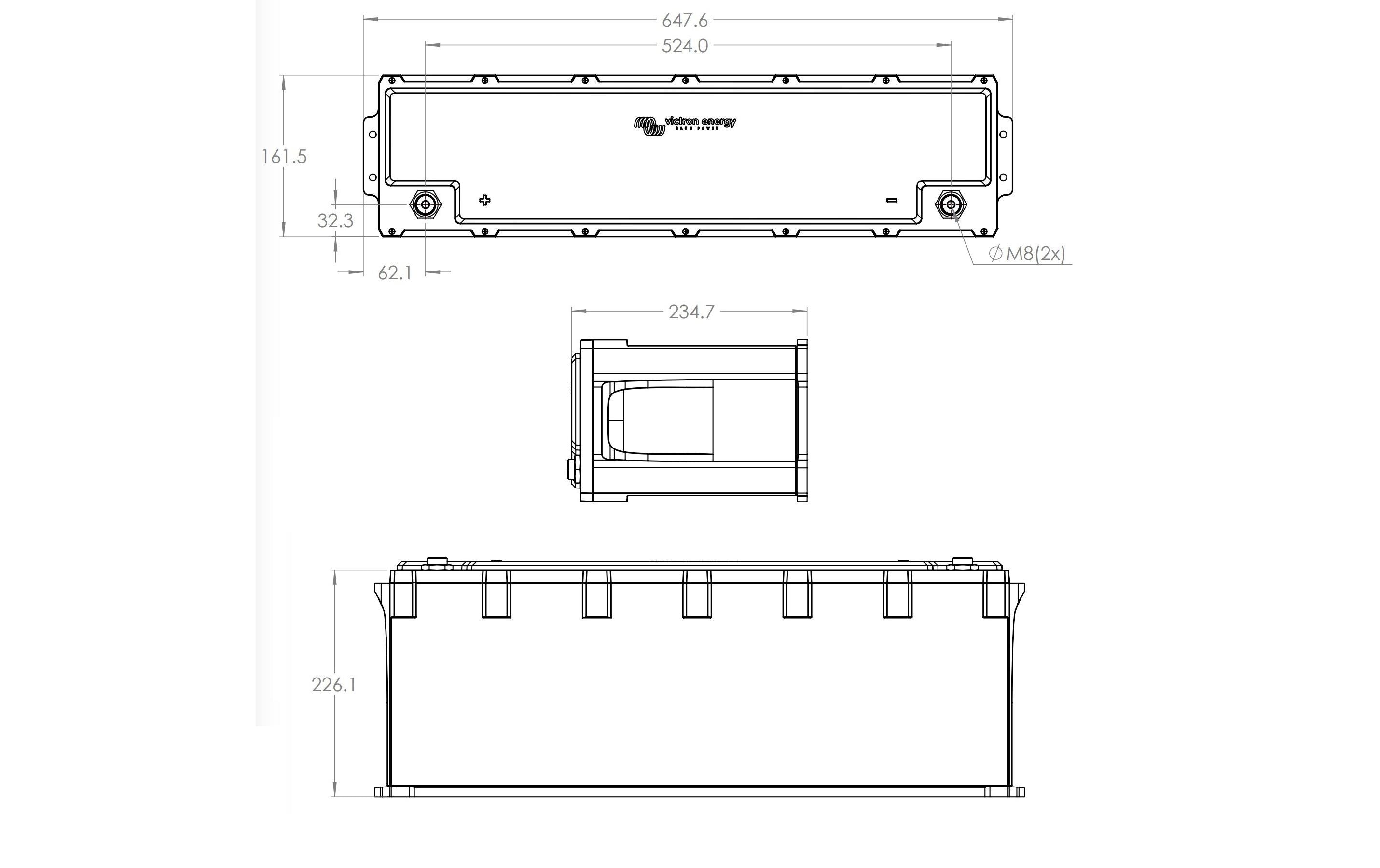 Victron Batterie LiFePO4 1.2 V/100 Ah NG 235 x 648 x 162 mm
