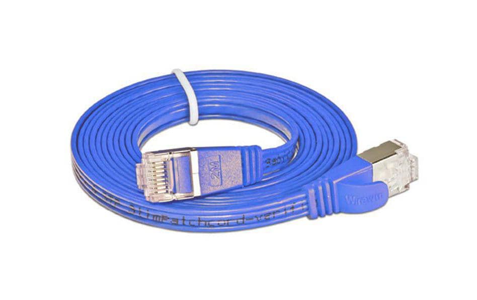 SLIM Slimpatchkabel RJ-45 - RJ-45, Cat 6, STP, 0.75 m, Blau