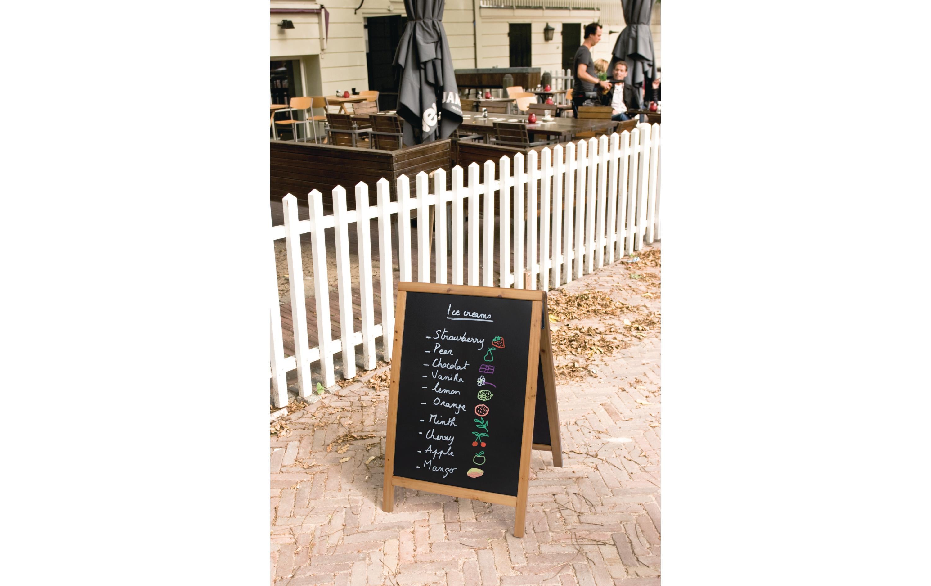 Securit Kreidetafel Teak Finish 55 x 85 cm Schwarz/Hellbraun