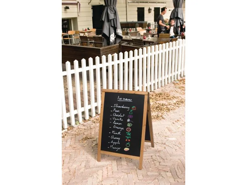 Securit Kreidetafel Teak Finish 55 x 85 cm Schwarz/Hellbraun Securit Kreidetafel Teak Finish 55 x 85 cm Schwarz/Hellbraun