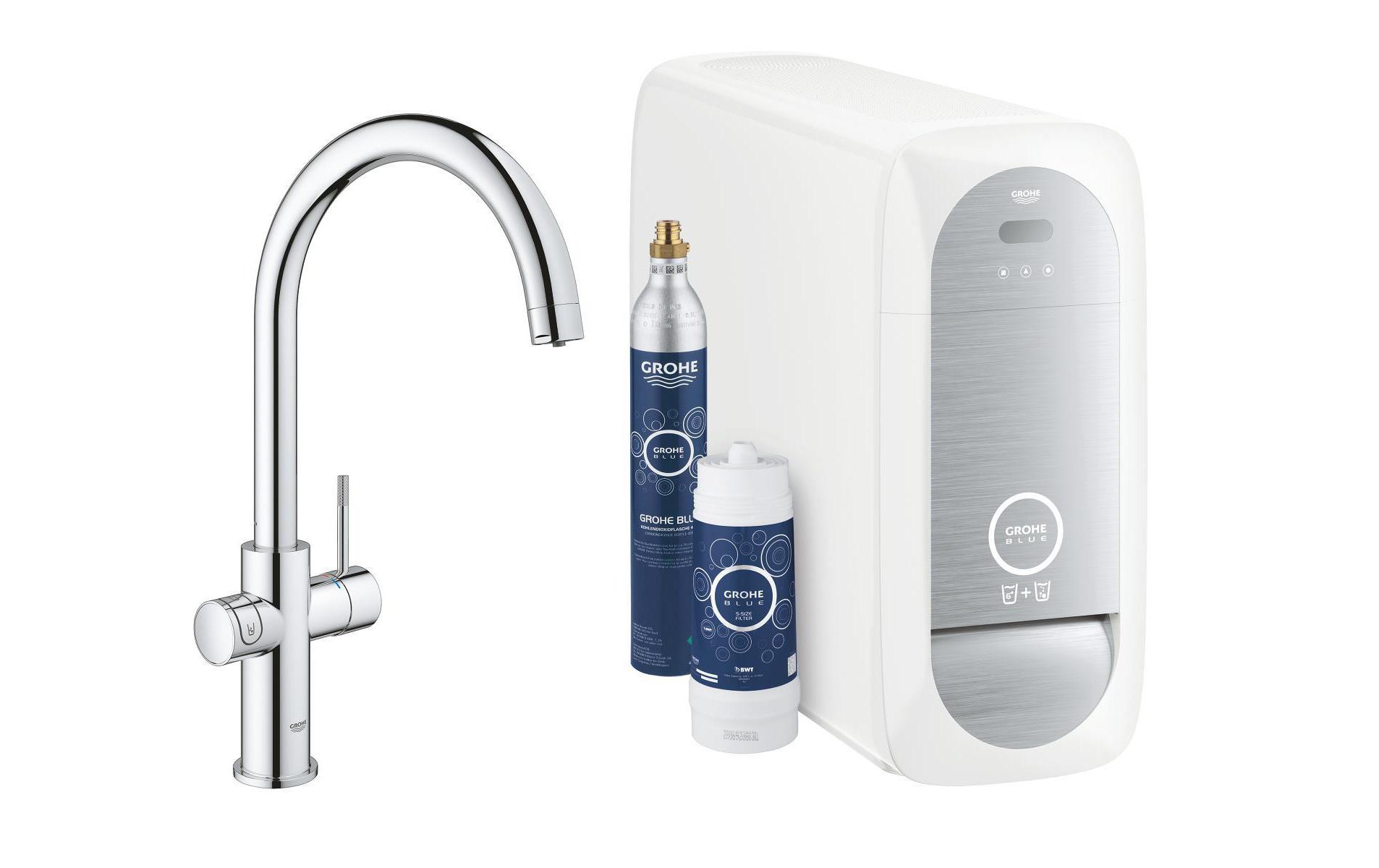 GROHE Küchenarmatur Blue Home C-Auslauf, Starter Kit, Chrom GROHE Küchenarmatur Blue Home C-Auslauf, Starter Kit, Chrom
