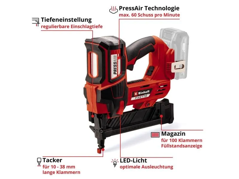 Einhell Akku-Tacker FIXETTO 18/38 S Einhell Akku-Tacker FIXETTO 18/38 S