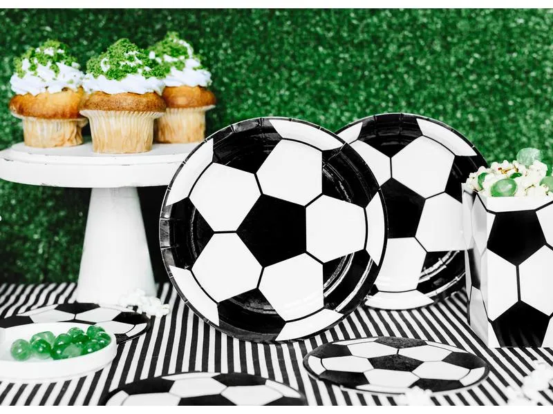 Partydeco Einwegteller Fussball 18 cm, 6 Stück, Schwarz/Weiss Partydeco Einwegteller Fussball 18 cm, 6 Stück, Schwarz/Weiss
