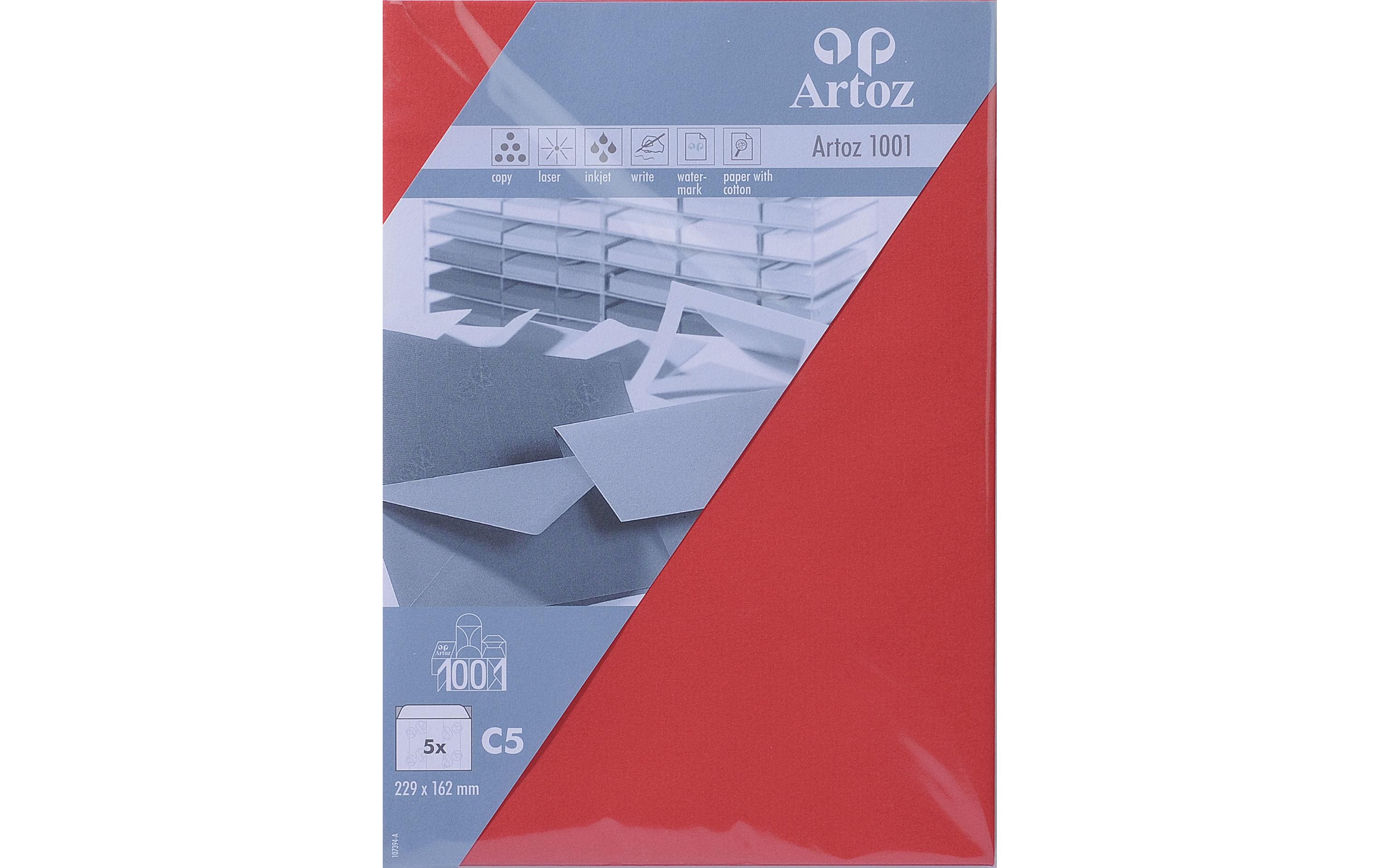 Artoz Couvert 1001, C5, 5 Stück, Rot Artoz Couvert 1001, C5, 5 Stück, Rot