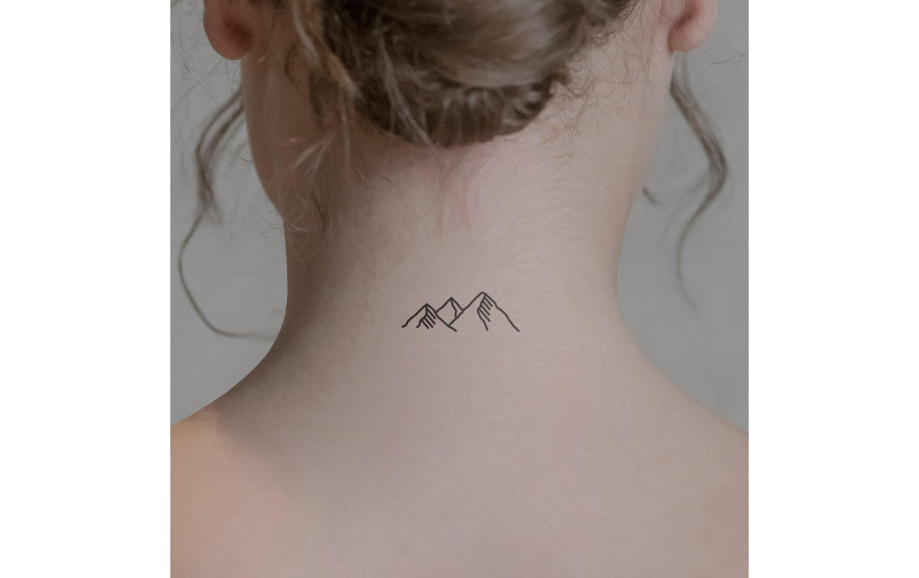 minink Tattoo Berge mit Schnee Grösse: S (4.0 cm x 1.3 cm)