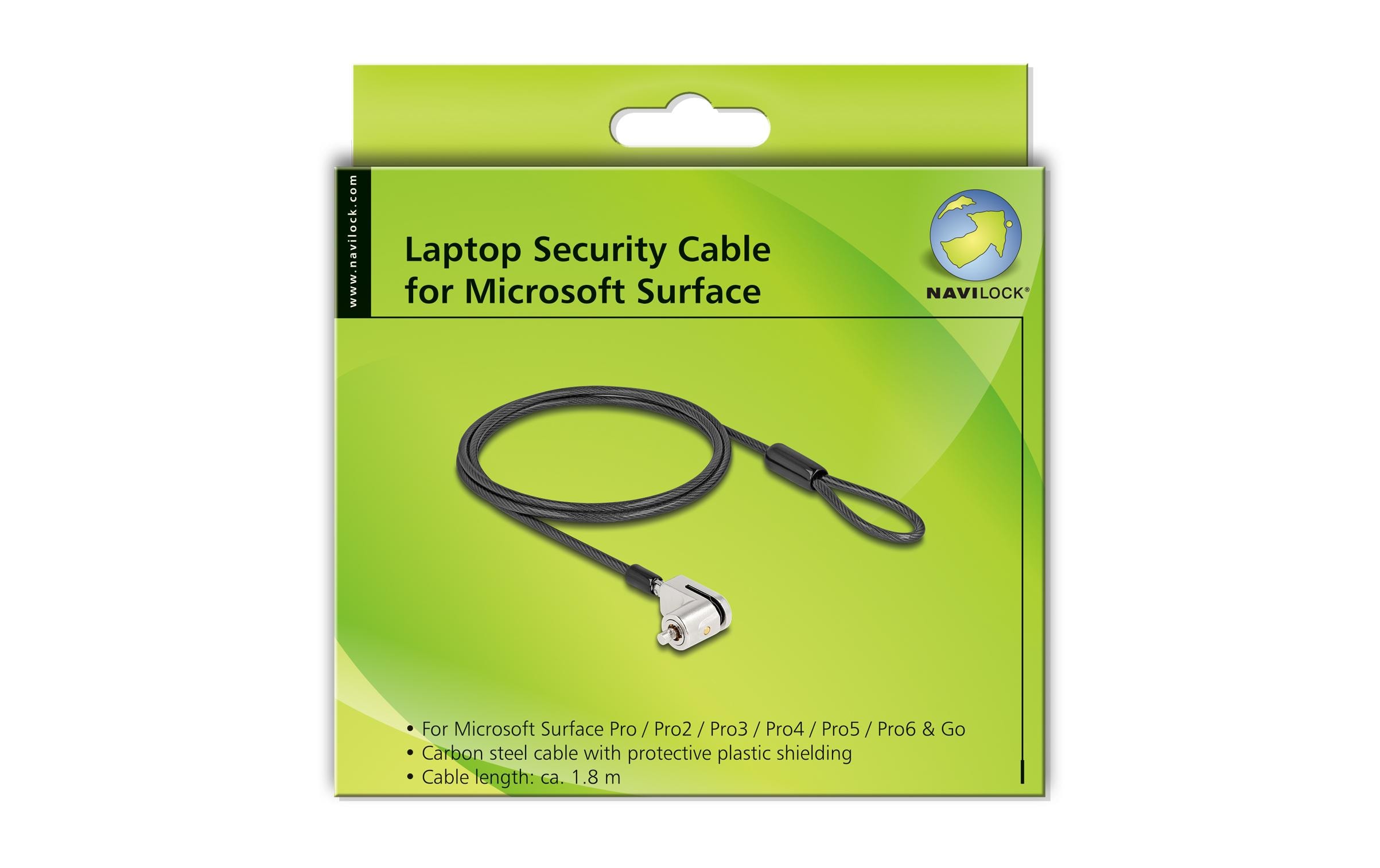 Navilock Sicherheitsschloss für Microsoft Surface Serie Pro & Go