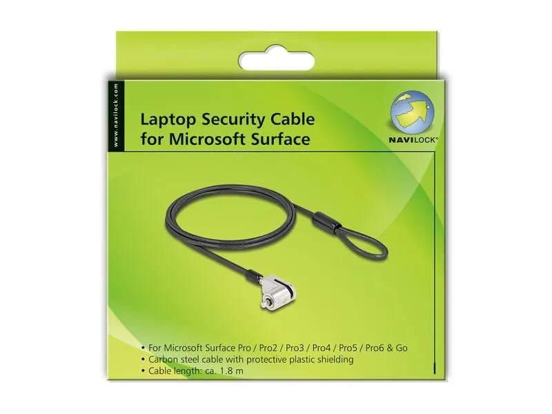 Navilock Sicherheitsschloss für Microsoft Surface Serie Pro & Go