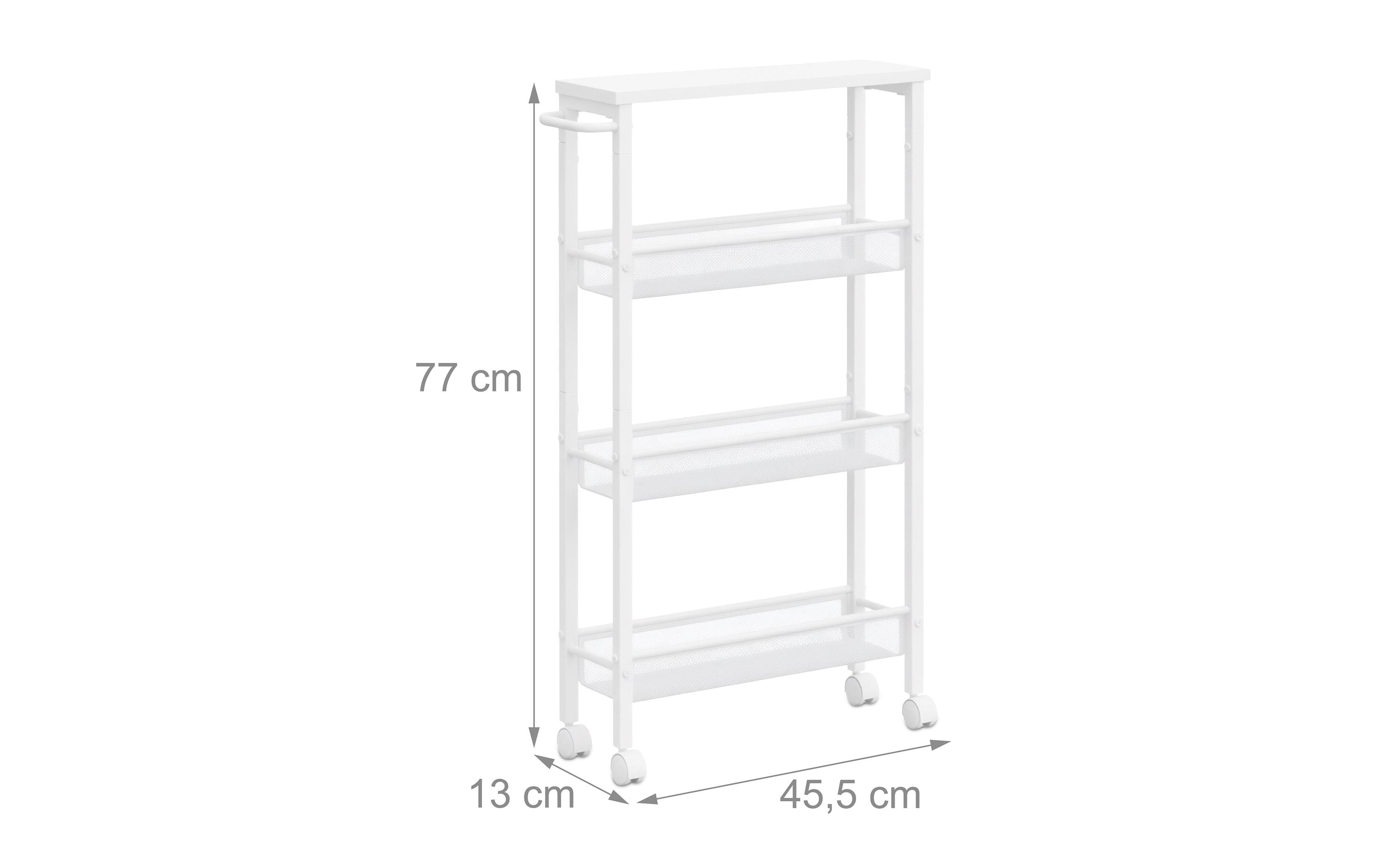 relaxdays Nischenwagen 77 x 13 x 45.5 cm Weiss