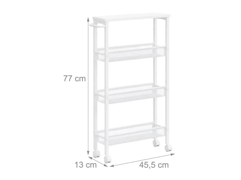 relaxdays Nischenwagen 77 x 13 x 45.5 cm Weiss relaxdays Nischenwagen 77 x 13 x 45.5 cm Weiss