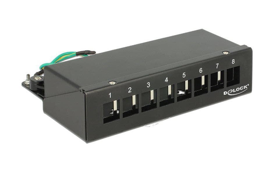 Delock Netzwerkpanel 8 Port Keystone Desktop schwarz Delock Netzwerkpanel 8 Port Keystone Desktop schwarz