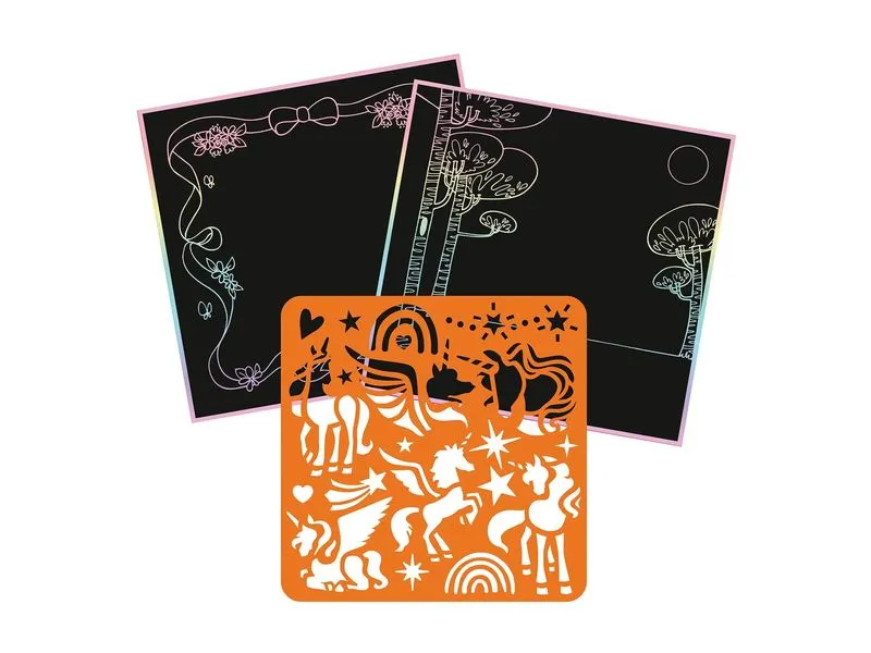 Avenue Mandarine Graffy Scratch, Einhörner – Violett 15 x 15 cm Avenue Mandarine Graffy Scratch, Einhörner – Violett 15 x 15 cm