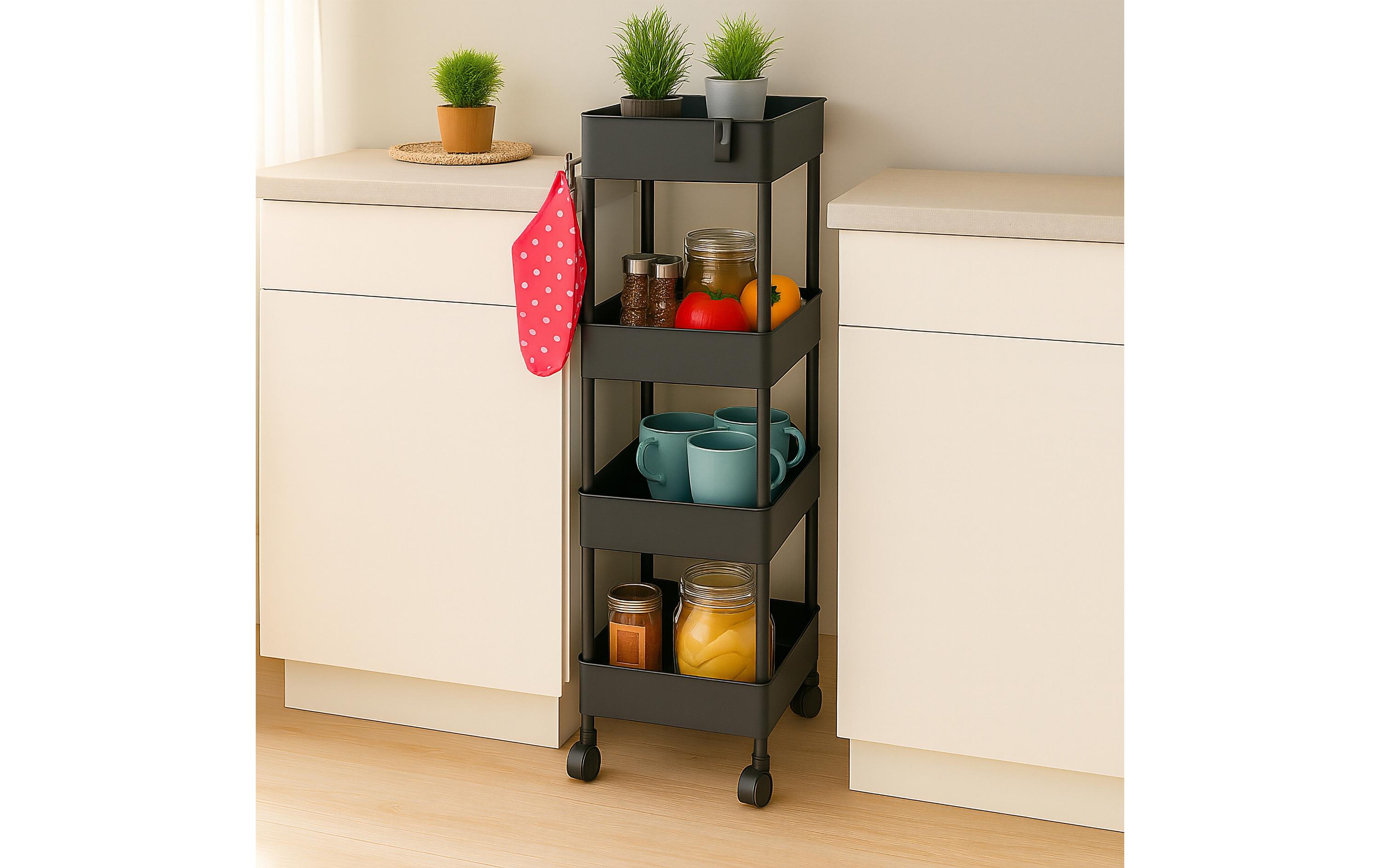 relaxdays Küchenwagen 40 x 93 x 22 cm, Schwarz