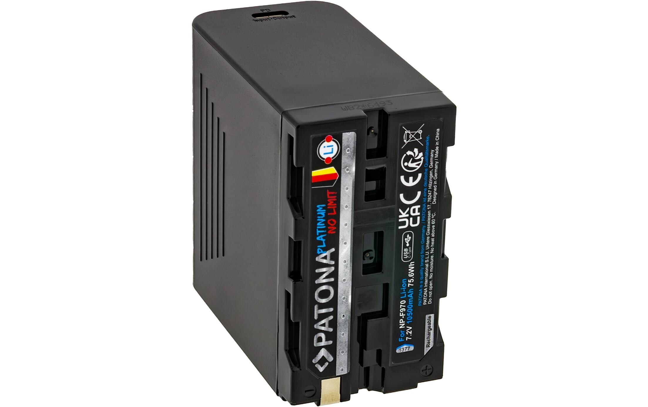 Patona Platinum Akku für Sony NP-F970, F960, F950 inkl. Powerbank