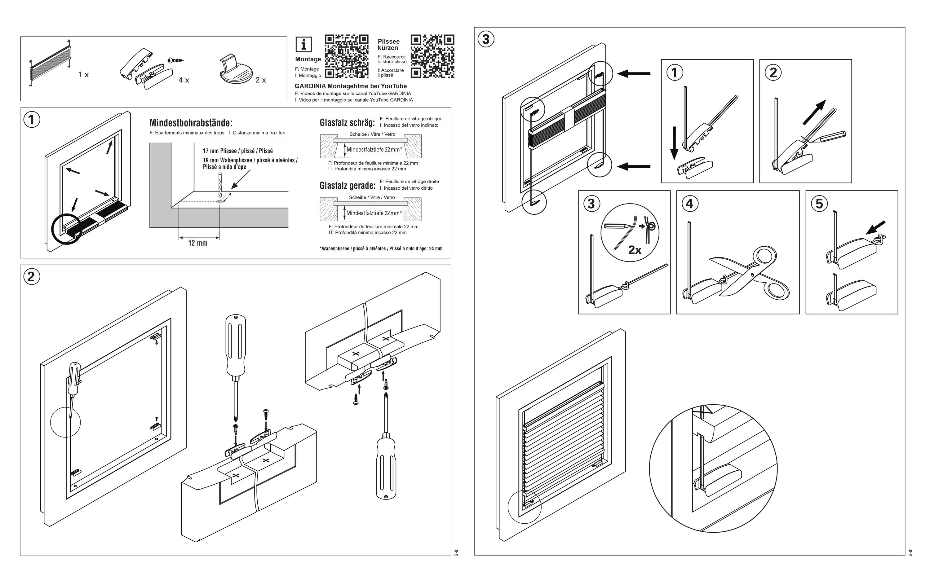 Gardinia Plissée 70 x 130 cm, Schwarz