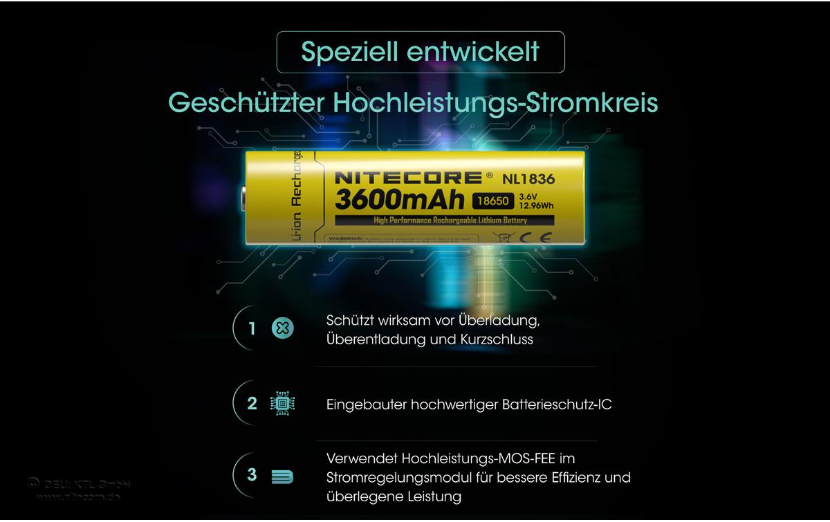 Nitecore Akku Typ 18650 NL1836 3600 mAh
