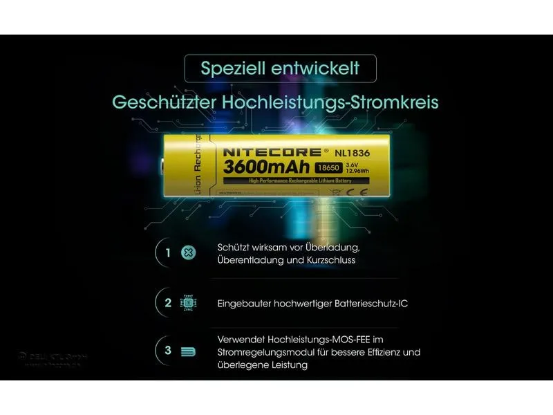 Nitecore Akku Typ 18650 NL1836 3600 mAh Nitecore Akku Typ 18650 NL1836 3600 mAh