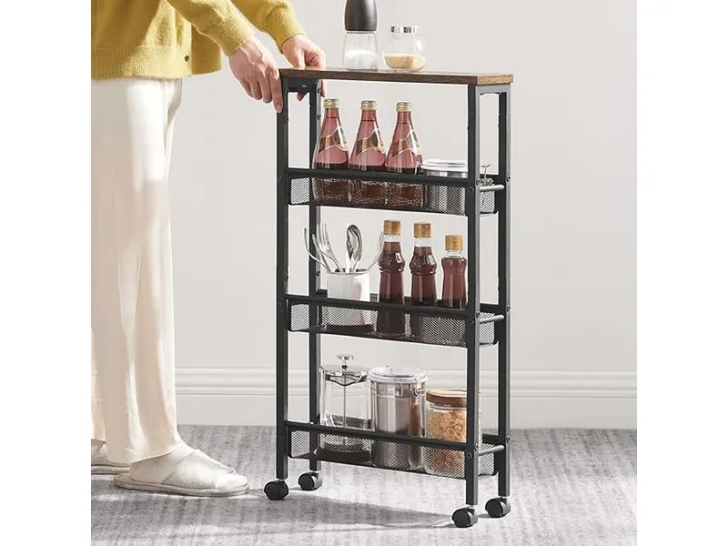 relaxdays Nischenwagen 77 x 13 x 45.5 cm Schwarz relaxdays Nischenwagen 77 x 13 x 45.5 cm Schwarz