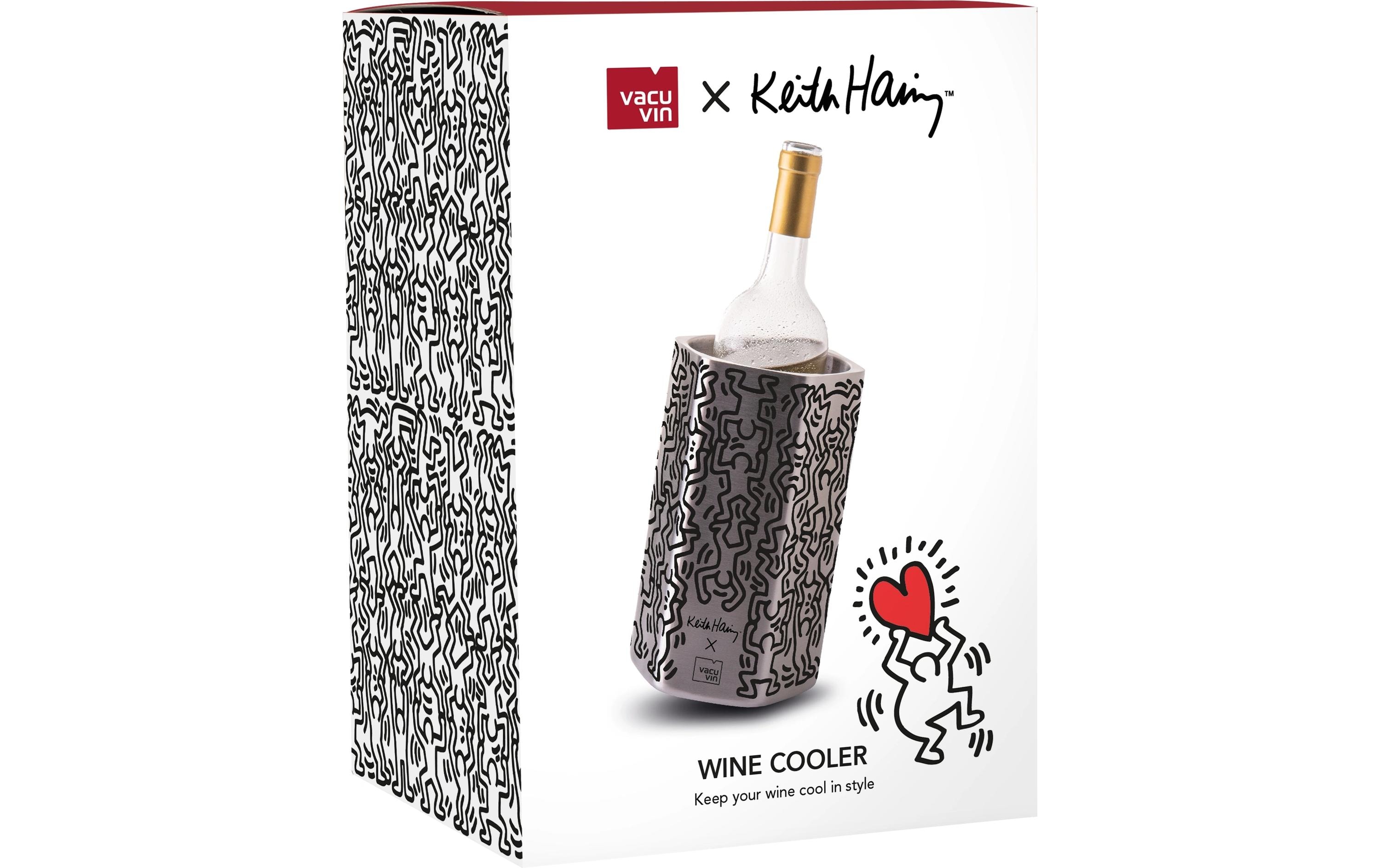Vacuvin Flaschenkühler Keith Haring Schwarz/Silber