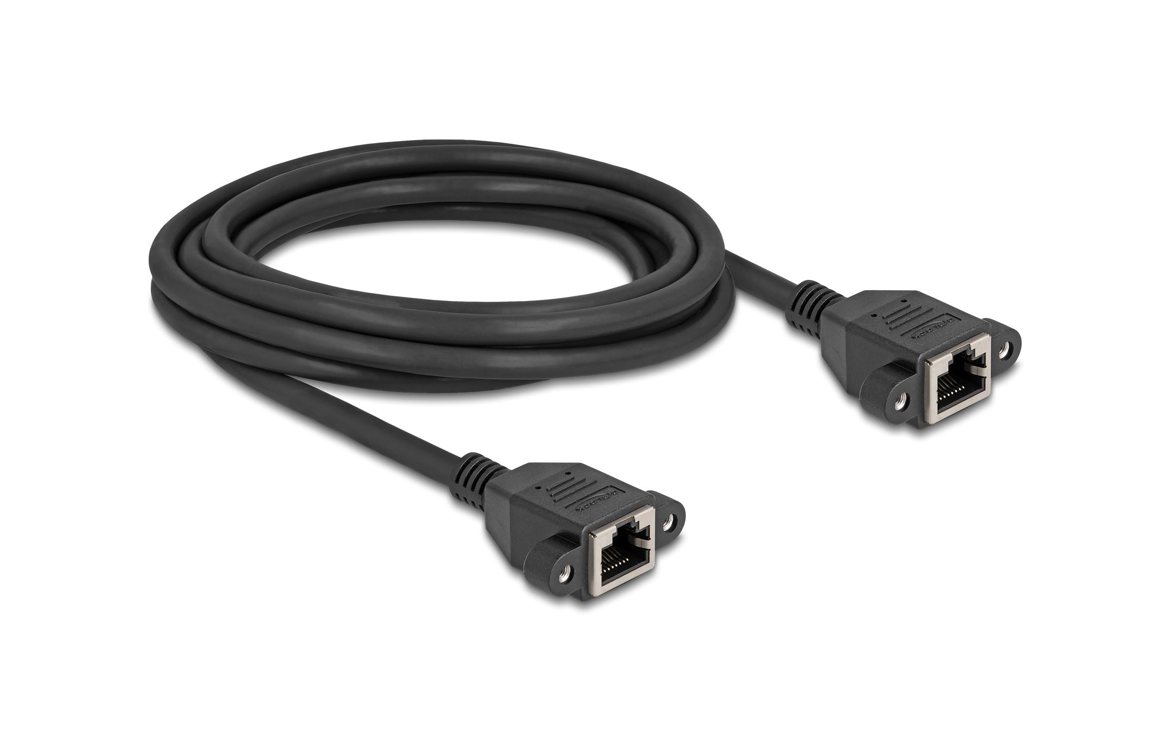 Delock Patchkabel Verlängerungskabel Cat 6A, S/FTP, 3 m, Schwarz