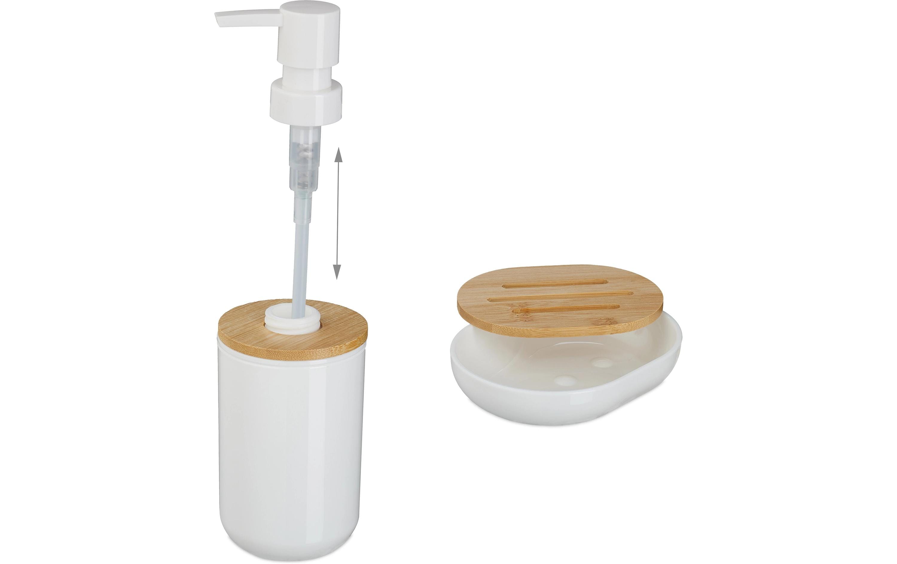 relaxdays Badezimmer-Set 7-teilig, Schwarz