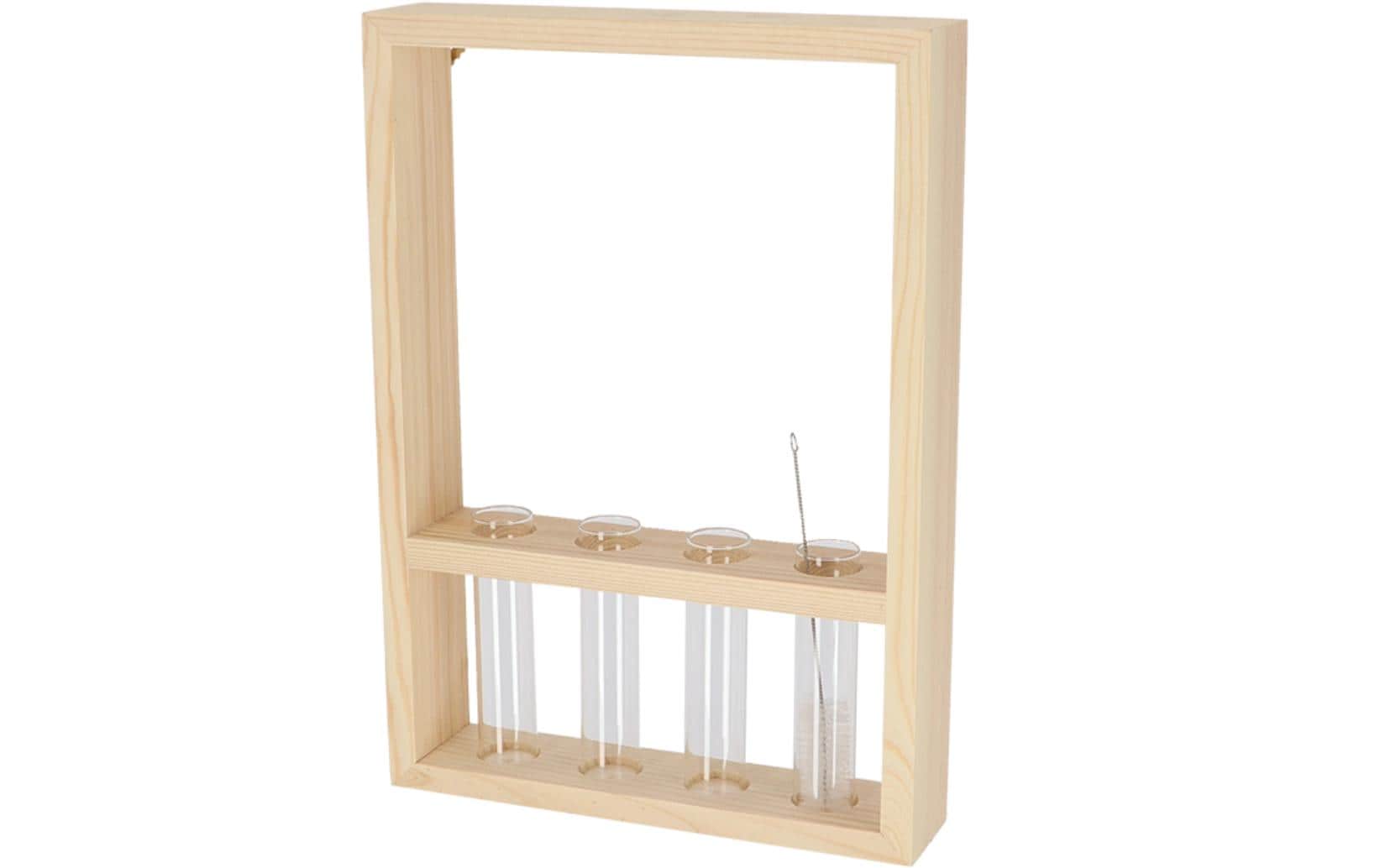 Esschert Design Reagenzglaswandrahmen S 38 cm, Nature/Transparent
