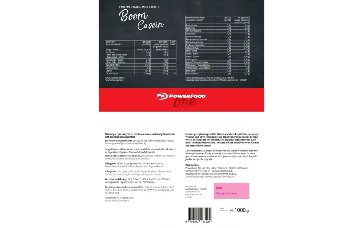 PowerFood One Pulver One Boom Whey Vanille 1000 g PowerFood One Pulver One Boom Whey Vanille 1000 g
