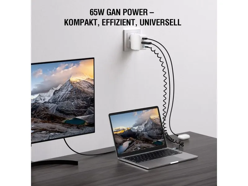4smarts USB-Wandladegerät 3in1 HDMI Hub GaN Flex 65W Weiss 4smarts USB-Wandladegerät 3in1 HDMI Hub GaN Flex 65W Weiss