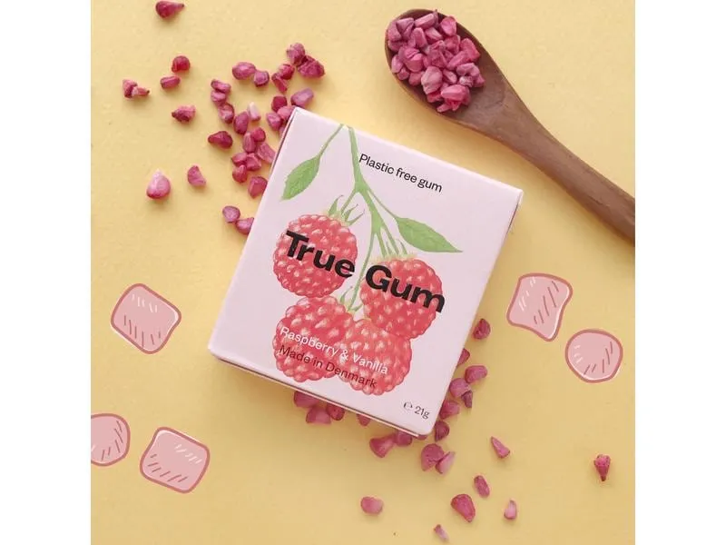 True Gum Kaugummi Himbeere & Vanille 21 g True Gum Kaugummi Himbeere & Vanille 21 g