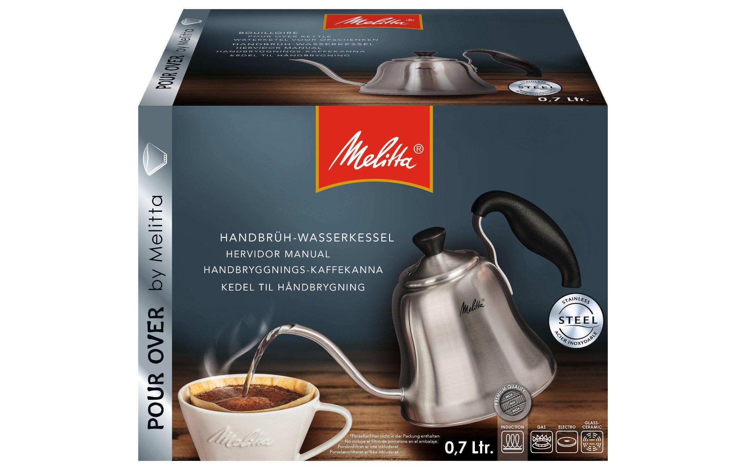 Melitta Kaffeebereiter Pour Over-Wasserkessel 0.7 l, Silber