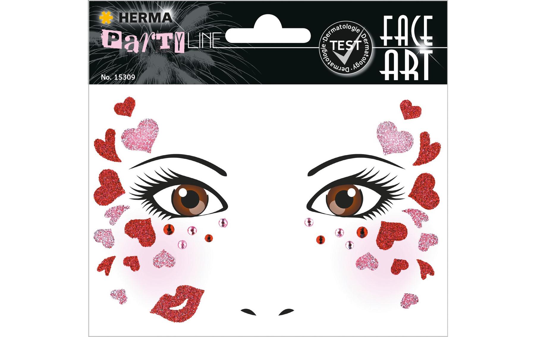Herma Stickers Tattoos Face Art Love, 1 Stück