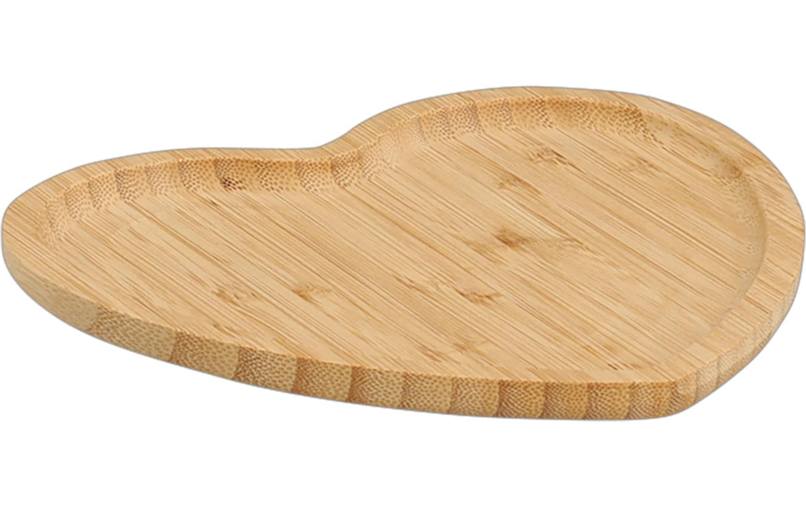 Zeller Present Serviertablett Herz 20.5 x 21 cm, Bambus