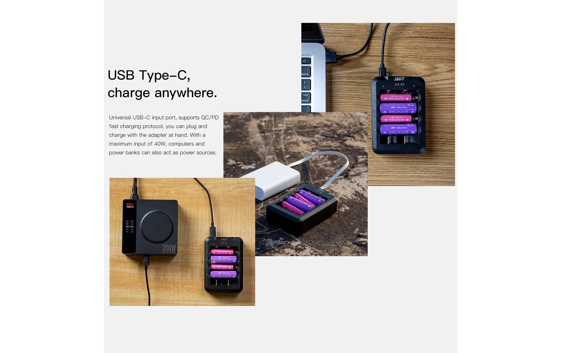 ISDT Ladegerät C4 Air USB-C, für NiMH & Li-ion