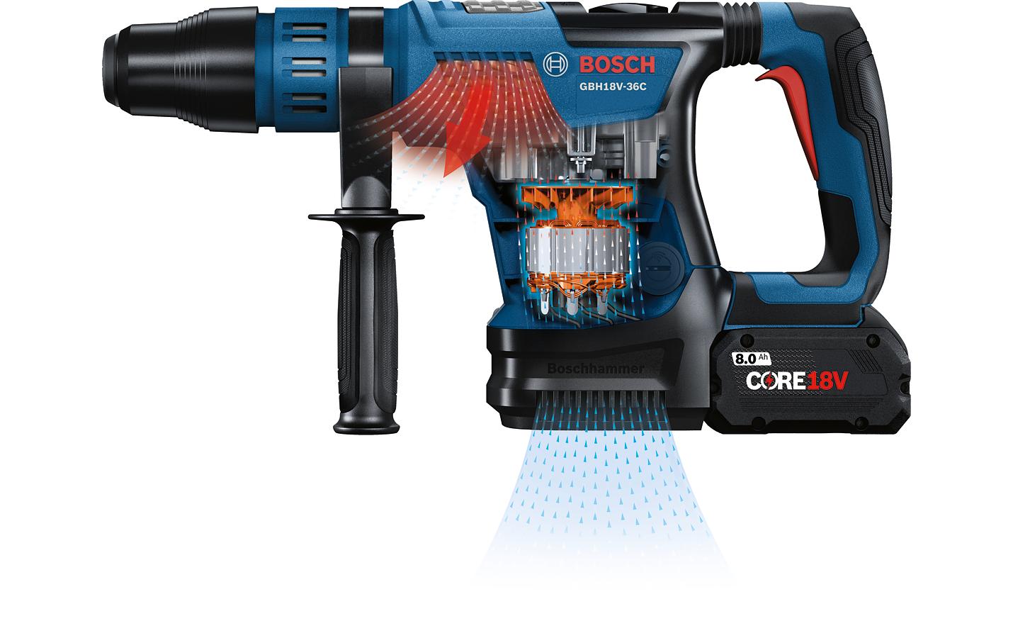 Bosch Professional Akku-Bohrhammer GBH 18V-36 C Biturbo 2 x 8.0Ah ProCORE