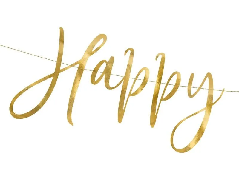 Partydeco Girlande Happy New Year 66 x 18 cm, Gold Partydeco Girlande Happy New Year 66 x 18 cm, Gold