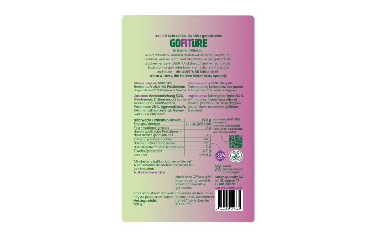 GOFITÜRE Bio Beeren die zuckerreduzierte Konfitüre Alternative