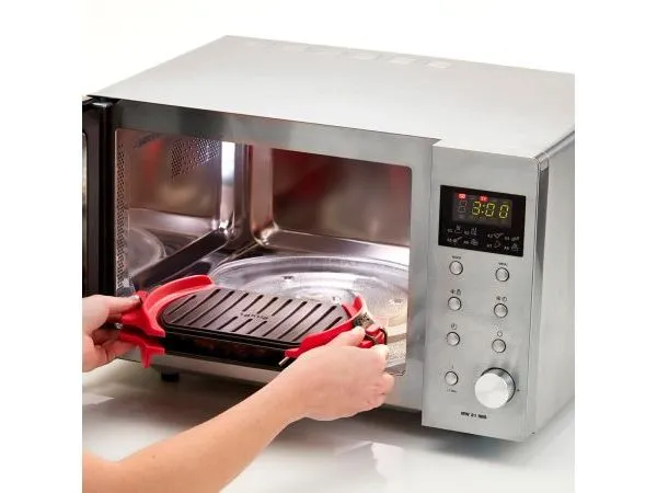 Lékué Mikrowellen-Grill XL 27 cm, Rot/Schwarz Lékué Mikrowellen-Grill XL 27 cm, Rot/Schwarz