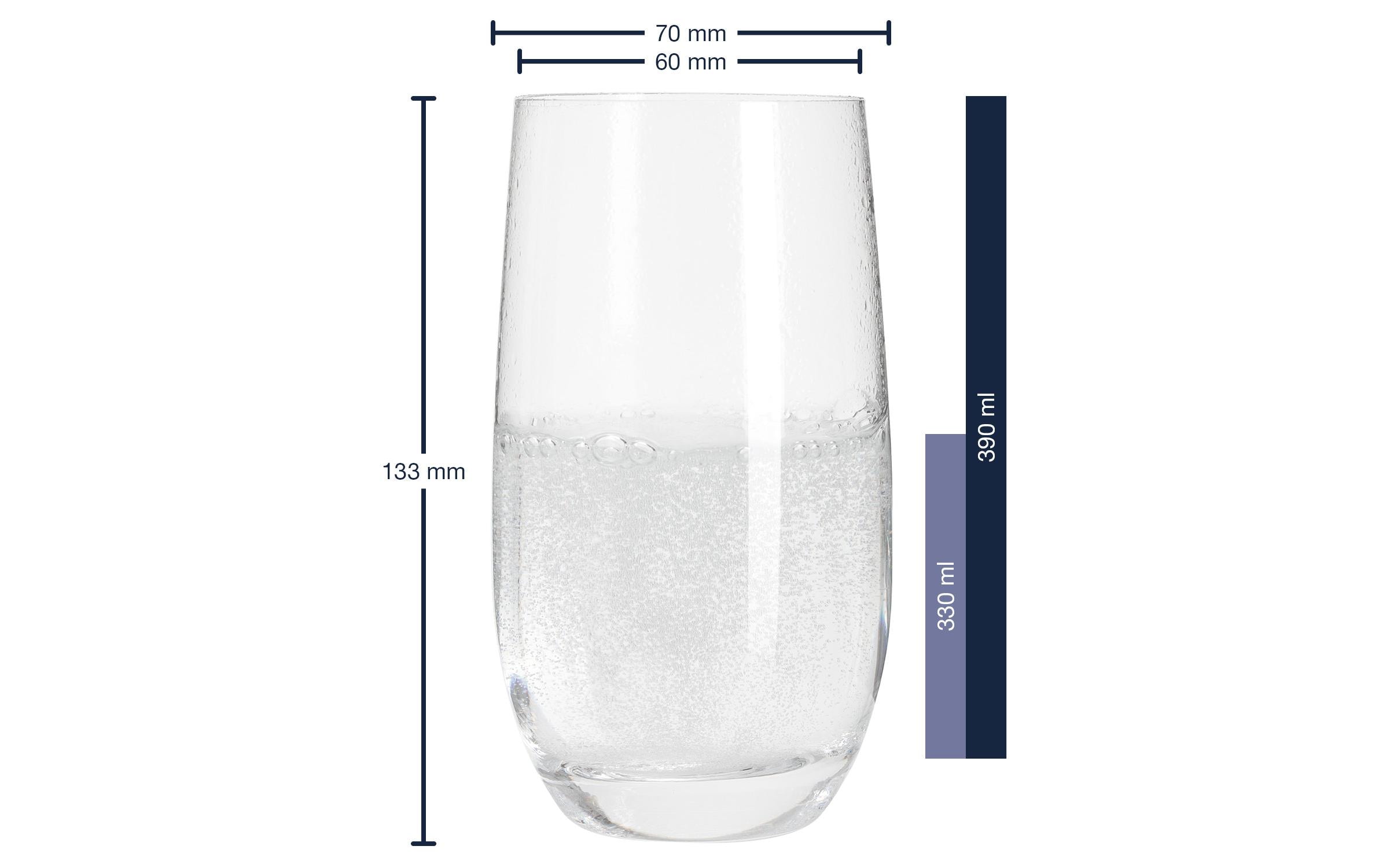 Leonardo Longdrinkglas Tivoli 390 ml, 6 Stück, Transparent