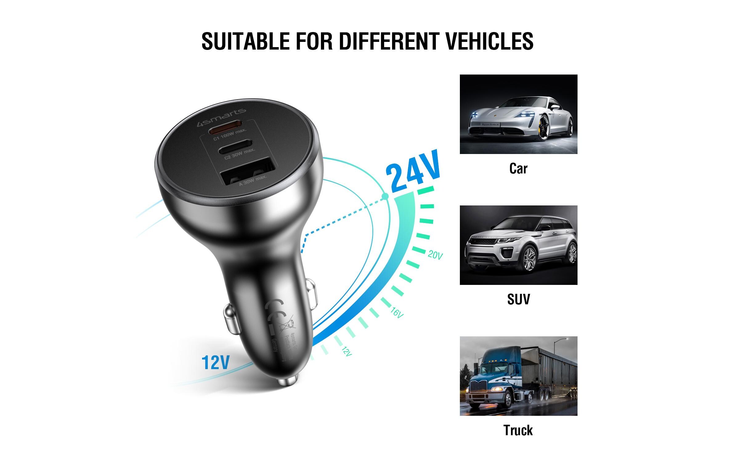 4smarts Autoladegerät VoltRoad Ultimate Schwarz