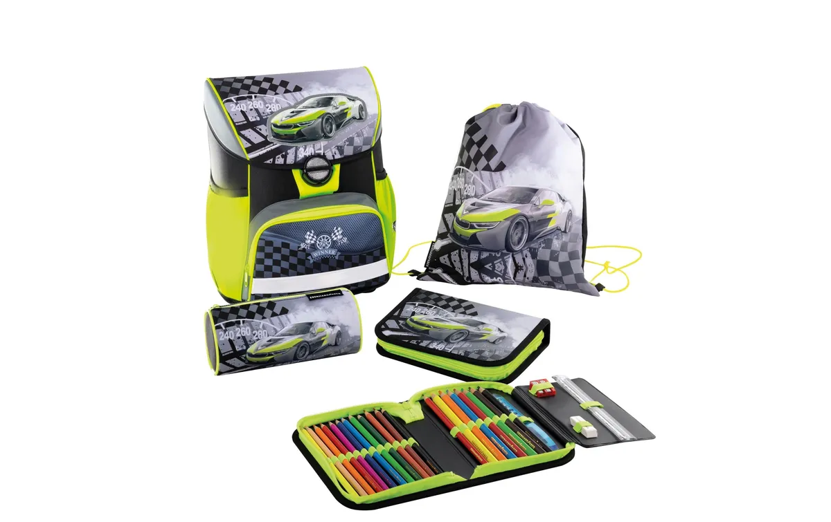 Eberhard Faber Schulthek-Set Racecar 4-teilig, Grün Eberhard Faber Schulthek-Set Racecar 4-teilig, Grün