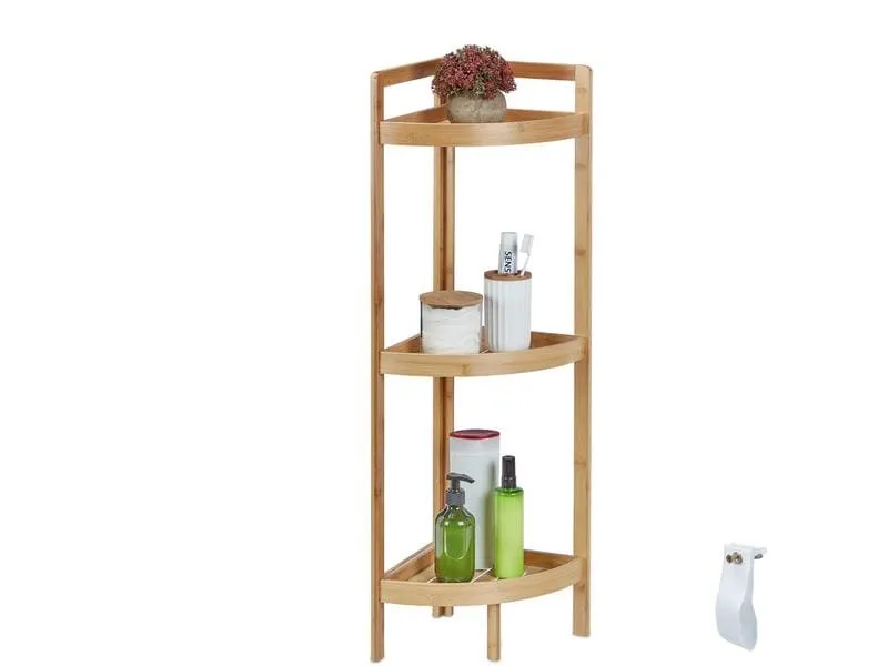 relaxdays Badezimmerregal mit 3 Ablagen 90 x 36.5 x 26 cm, Nature relaxdays Badezimmerregal mit 3 Ablagen 90 x 36.5 x 26 cm, Nature