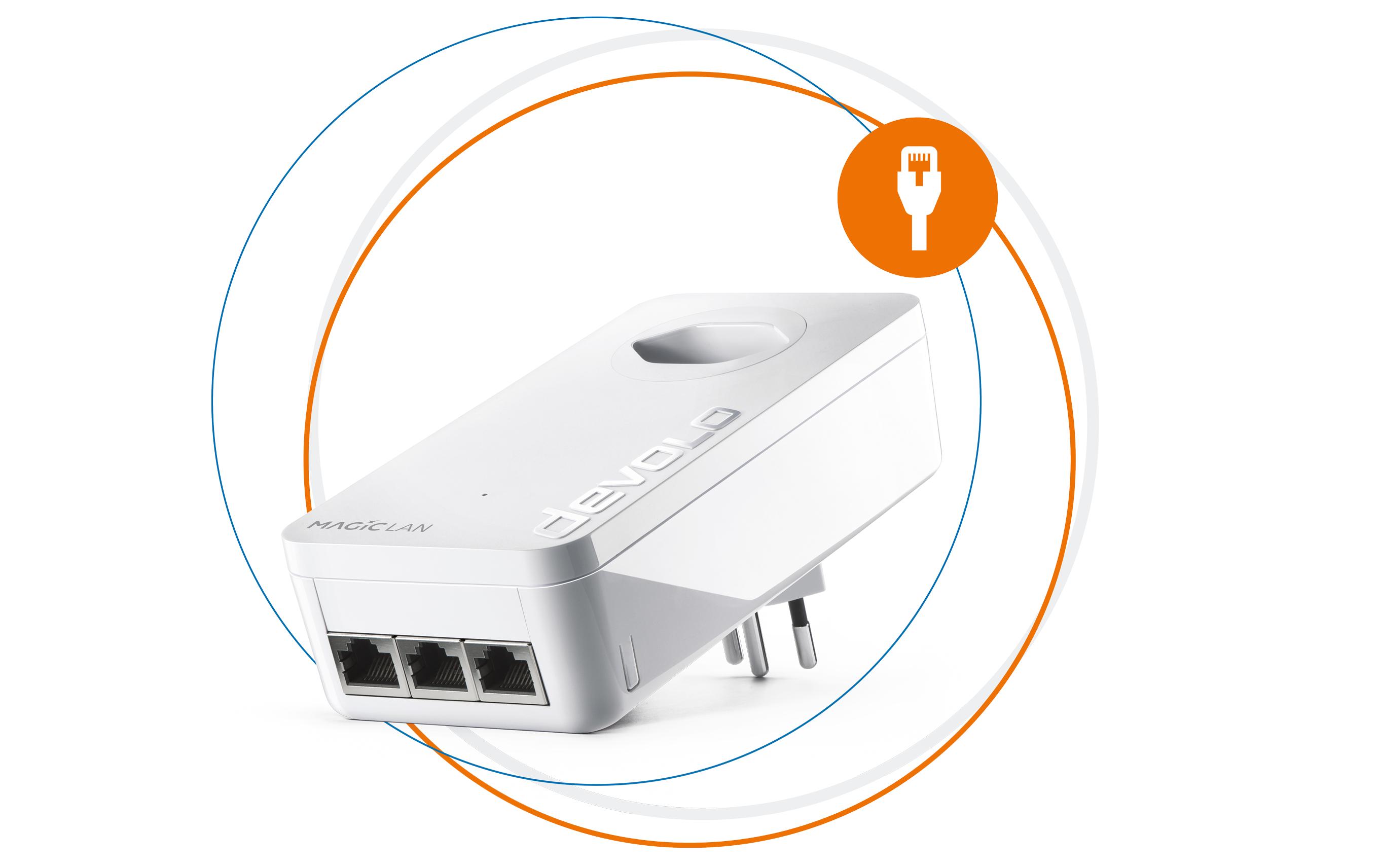 devolo Powerline Magic 2 LAN triple Erweiterungsadapter devolo Powerline Magic 2 LAN triple Erweiterungsadapter