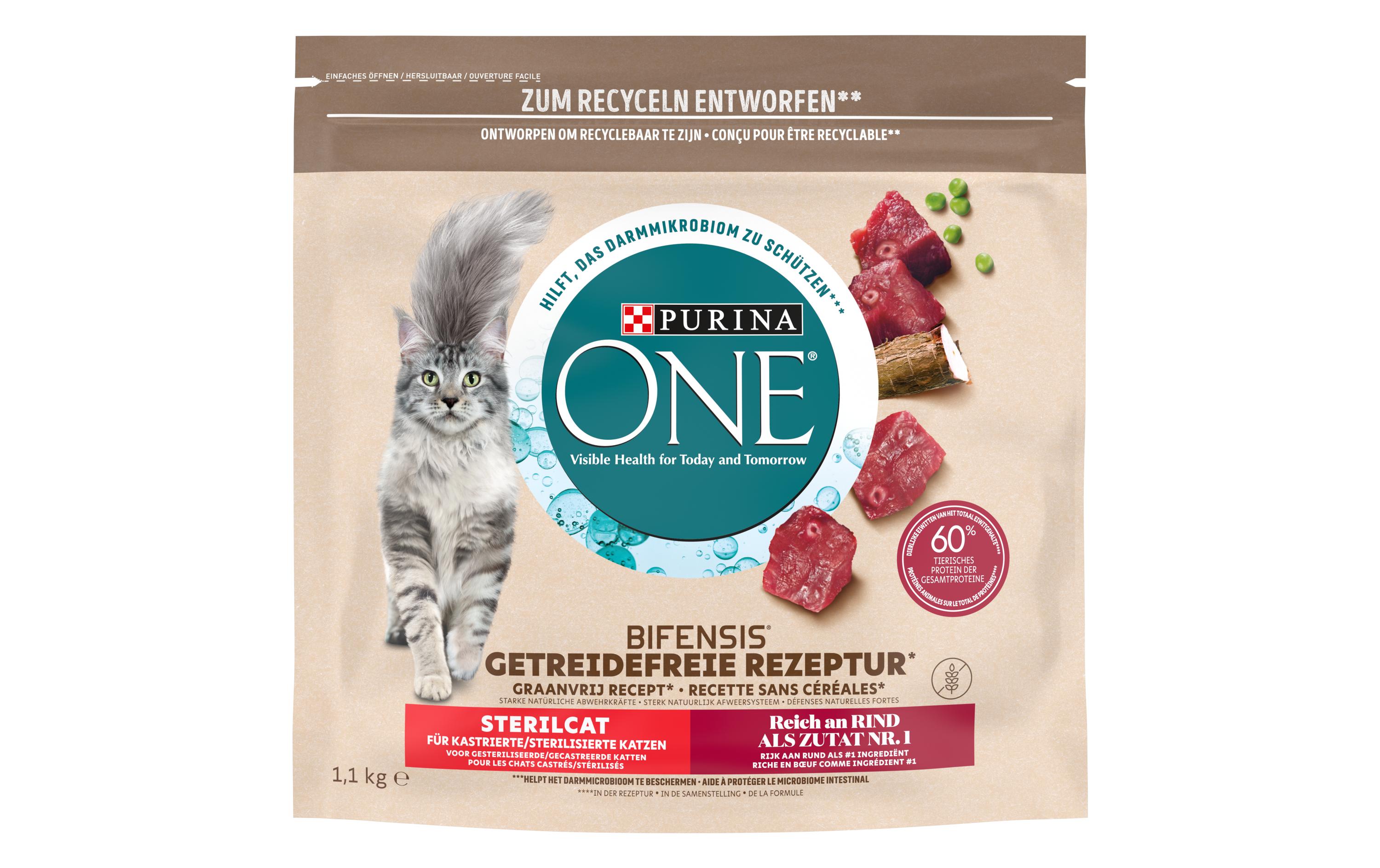Purina ONE Trockenfutter Grain Free Adult Rind, 2 x 1.1 kg