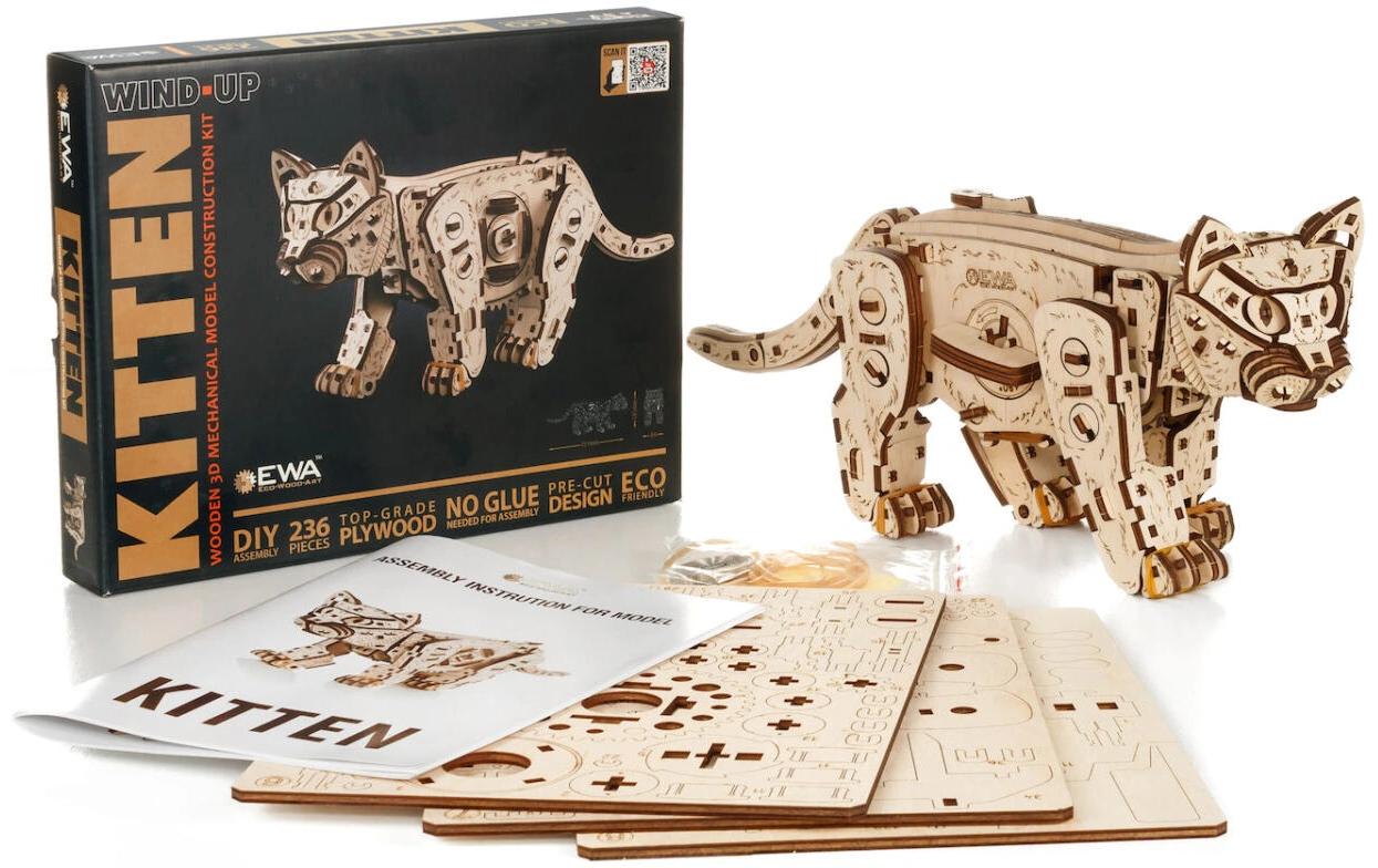 Eco-Wood-Art Bausatz Kätzchen Natur