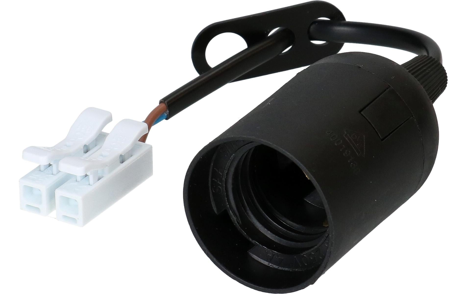 Max Hauri E27 Baustellenfassung mit Hebelklemmen - Schwarz Max Hauri E27 Baustellenfassung mit Hebelklemmen - Schwarz