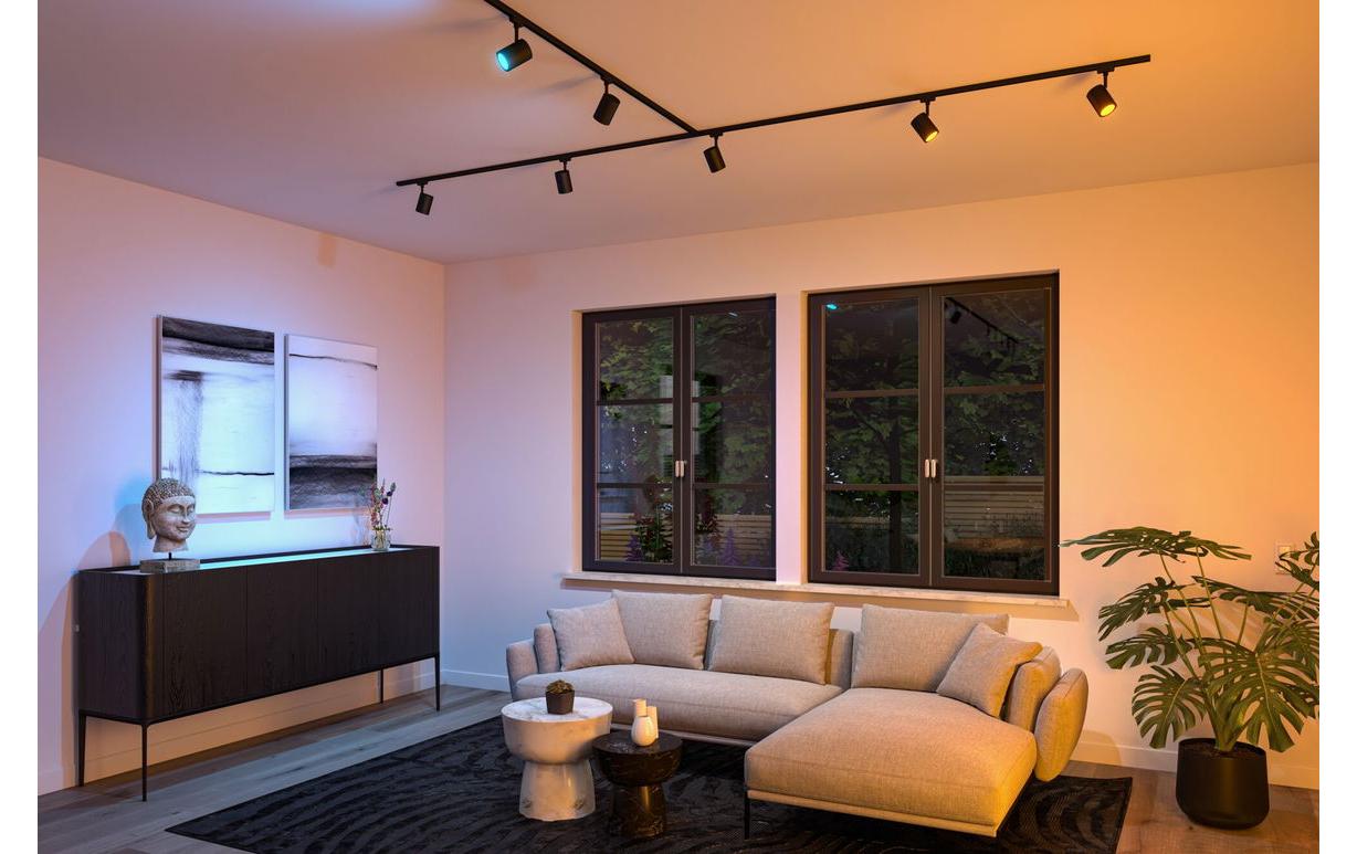 Paulmann URail LED Schienenspot Luxe GU10, RGBW+, Schwarz