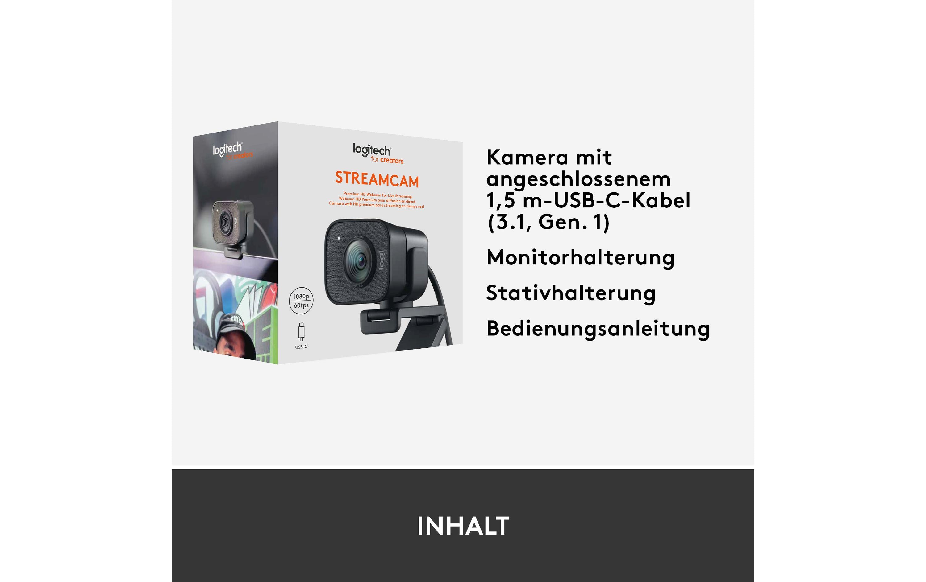 Logitech Webcam StreamCam Grafit