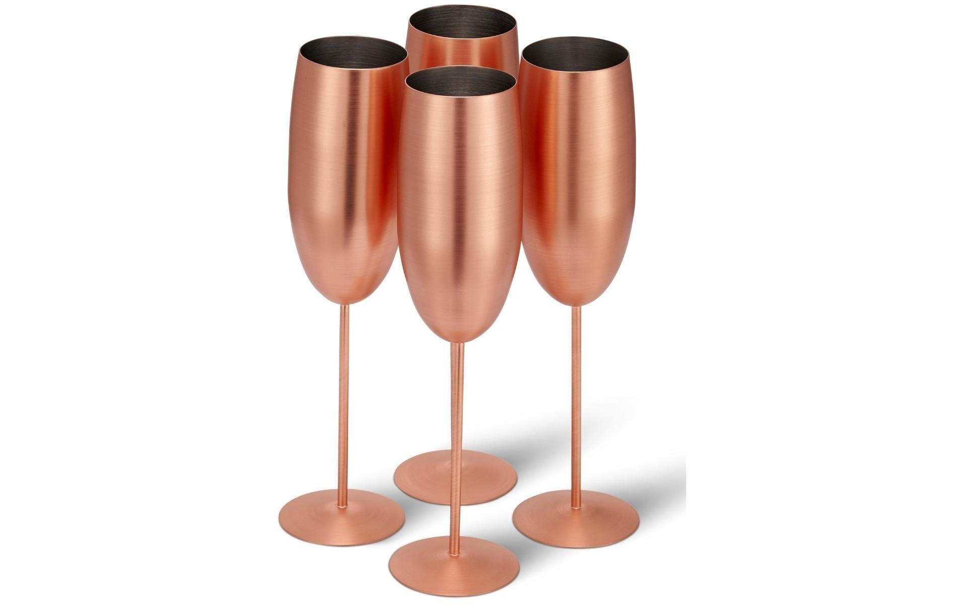 Oak & Steel Sektglas 285 ml, 4 Stück, Rosegold matt