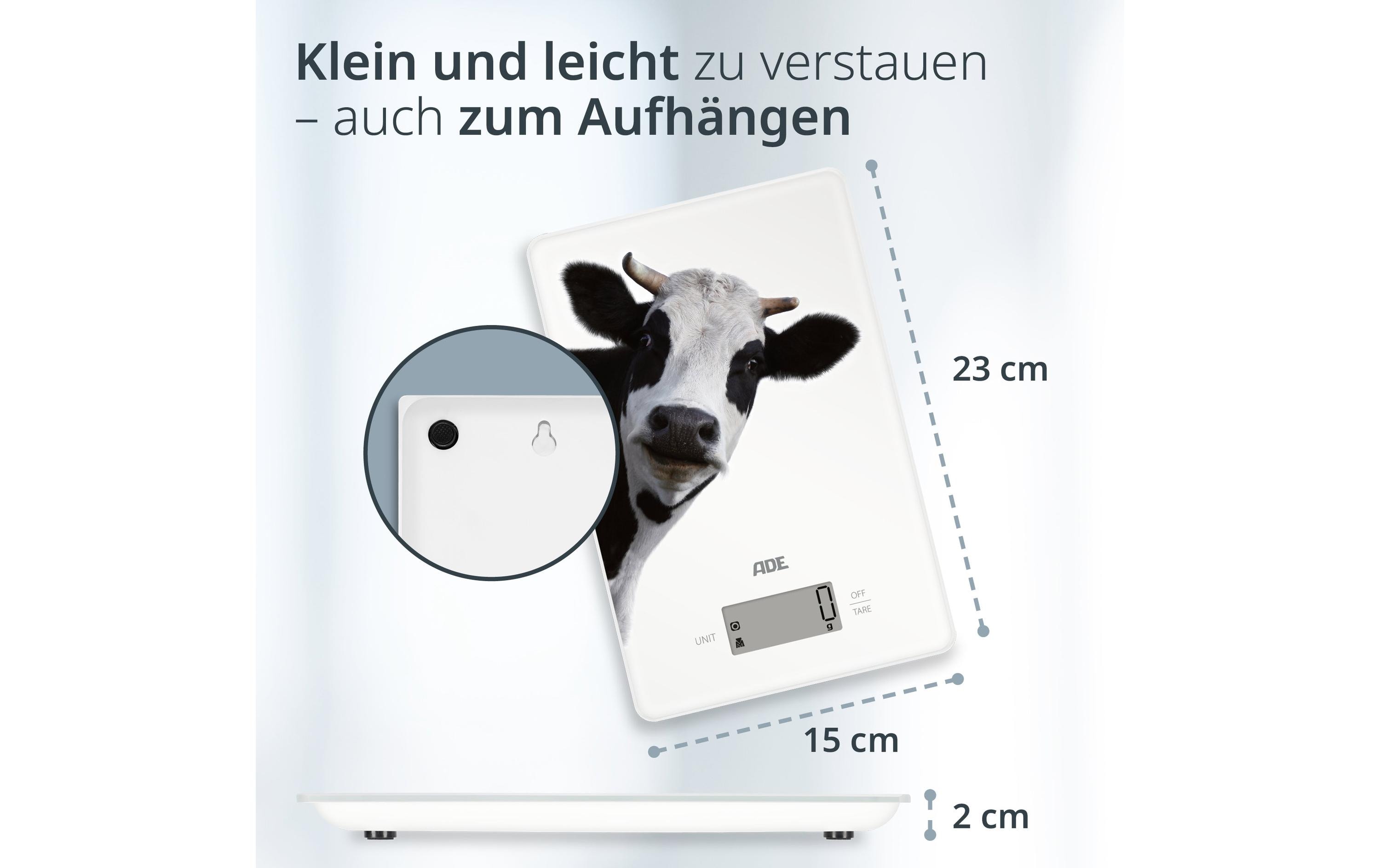 ADE Küchenwaage Inka digital Motivdruck Kuh