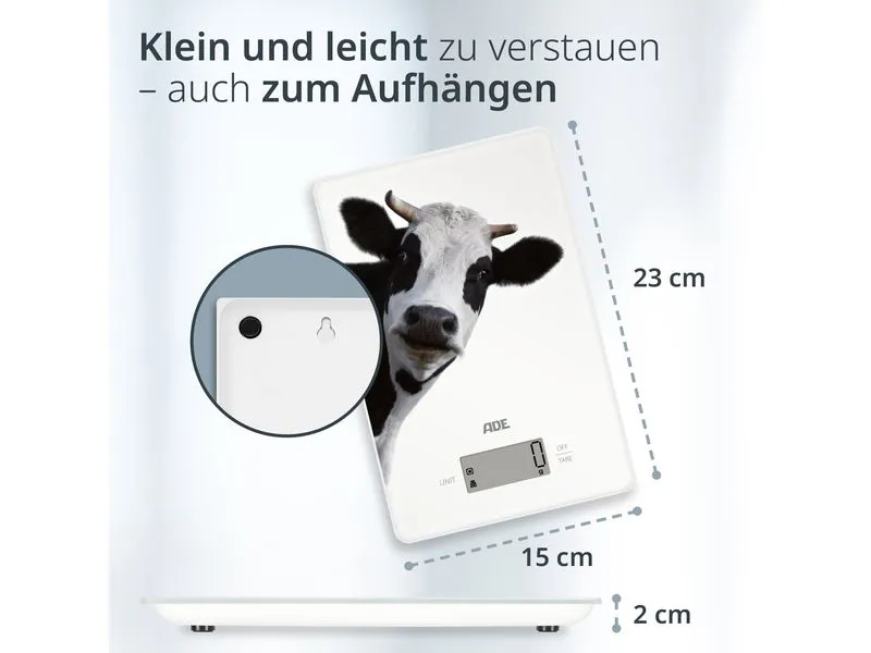 ADE Küchenwaage Inka digital Motivdruck Kuh ADE Küchenwaage Inka digital Motivdruck Kuh